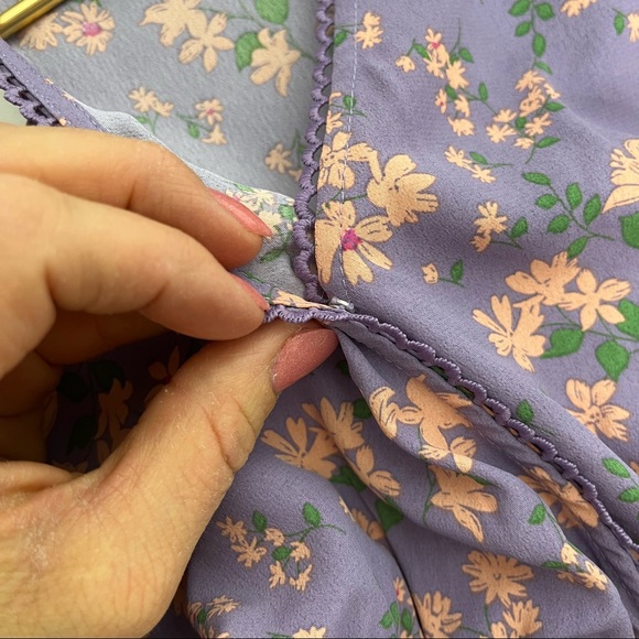 NWT WAYF Lavender Floral Boho Long Sleeve Mini Dress Size XS - Picture 9 of 12